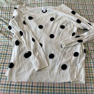 Old Navy White Top with Black Dots